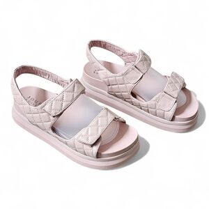 Journee Collection Women’s Blush Pink Quilted Platform Sandals Size 10